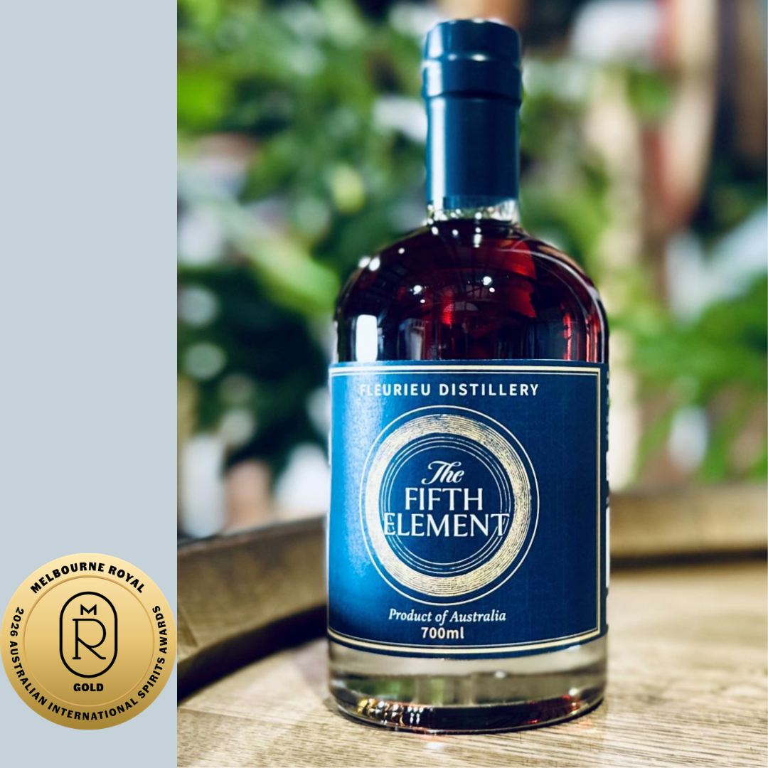 The Fifth Element limited release from Fleurieu Distillery created from a fortified grape spirit used in whisky cask maturation